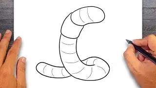 How to draw Earthworm - Annelids Drawing