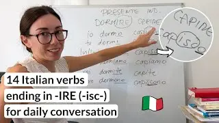Learn Italian Present Tense Conjugation of 14 Italian Verbs ending in -IRE (-isc-) (Sub)