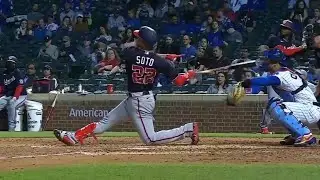 Juan Soto CRUSHES Home Run Off Of Scoreboard On One Knee | Nationals vs. Cubs (May 19, 2021)