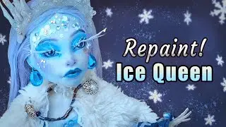 🥶❄️ Ice Queen Monster High Doll #repaint  || Spectra Vondergeist || Custom Art Doll