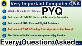 computer operator exam previous year Q&A| All computer questions and answers for compative Exam