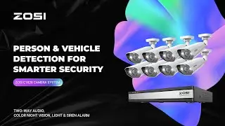 ZOSI C182-K 4K PoE Security Camera System with Two-Way Audio,Color Night Vision, Light & Siren Alarm