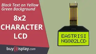 Character COG Display 8x2 LCD Module 3.3V Pinout,Arduino,Black on YG