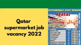 Qatar supermarket job vacancy 2022