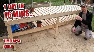 Timelapse of building a simple greenhouse bench