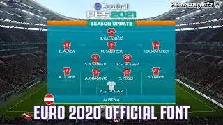 PES 2021 UEFA EURO 2020 Official Font