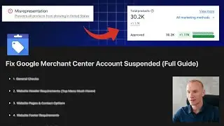 Fix Google Merchant Center Account Suspended (Misrepresentation)