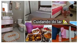 Amo cuidar da minha casa // limpei o rejunte//Faxina nos quartos //costela para o almoço //rotina