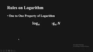 One to One Property of Logarithm