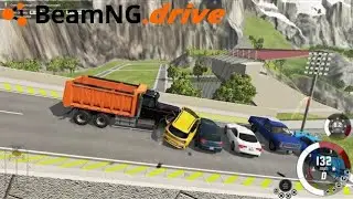 Truck Vs 5 Cars Highspeed Crash | BeamNG