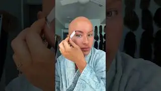MY EYEBROW ROUTINE🩵 #baldiebrows #browtattoo #browtransfers #alopecia