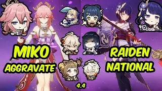 C0 Yae Miko Aggravate and C0 Raiden National | Genshin Impact Spiral Abyss 4.4 Floor 12 Showcase