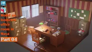 Autodesk Maya Tutorial | How to model an isometric office in Maya | Part 4 of 4.