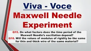 Maxwell needle | Viva Voce | Practical File