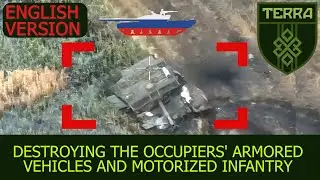 ENG.VER. We destroy armored vehicles with FPV drones and hunt enemy motorcyclists. Kharkiv direction