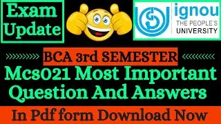 MCS 021 Most Important Question And Answers | Data And File Structure | BCA | In Pdf Form.
