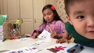 Челлендж: 3 маркера 💚💛💜 раскраска ЛОЛ