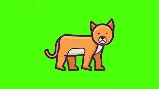 Moving Cat 🐱- 2D animated, Green Screen Video 