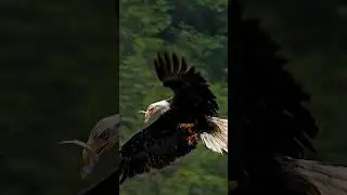 Insane video of an eagle hunting fish in the rain while flying! #birds #animals #nature #eagle