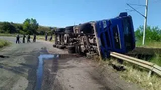 Изправяне на обърнат МАН с 24 тона въглища- Гълъбово- 19.07.2022