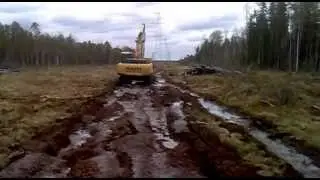 Газ-71 и Каматсу PC-300.По болотам Югры.18.05.12(часть 2)