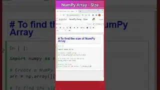 4 - How to find Size of Numpy Array | NumPy Coding