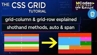 CSS Grid column start, grid column end, grid row start, grid row end, auto & span (in Sinhala)