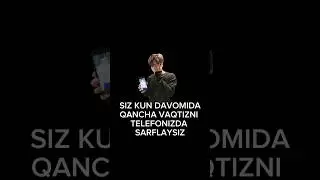 Siz kun davomida qancha vaxtiz ni telefonda sarflaysiz Komentariya kutib qolaman #apple #editor