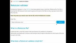 Robots txt validator - Free SEO tool