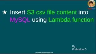 AWS Read CSV file data from S3 via Lambda function and insert into MySQL