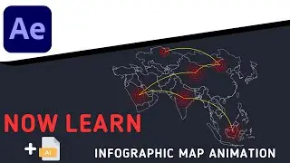 Infographic Map Animation in After Effects | Radio Waves | After Effects Tutorial Motion Graphics