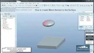 ProE Tutorial: How to create Blend Section to the Surface