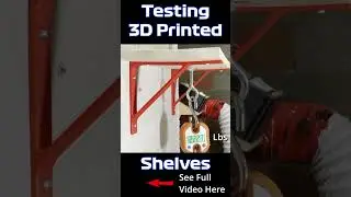 Testing the strength of 3D printed shelf brackets. 
