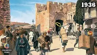 Jerusalem, Palestine 1936 in Color | Rare Footage