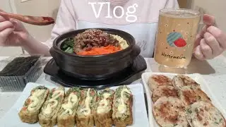 VLOG 🍝 Variety of Korean Foods for the Week: Bibimbap, Rosé Pasta, Abalone Porridge 🦪