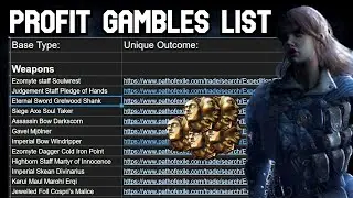 3.15 POE: Ultimate Gwennen Gamble List - Google Sheet Of ALL Valuable Gambles