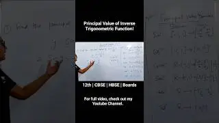 Example Based on Principal Value Branch | 12th #cbse #hbse #12thclass #maths  #inversetrigfunctions
