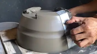 Técnica incrível para fazer vasos de cimento para plantas.