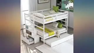 Bunk Bed Full Over Full with Trundle,JULYFOX 725lb Heavy Duty Full Size Bunk Bed review