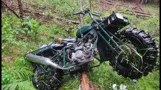 Полноприводный мотоцикл покатушки в ливень   непролазные дебри реки и ручьи