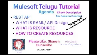 Part1-Session21|Mulesoft Telugu Tutorial|Mulesoft RAML|How to Design your API|REST API schema|RAML