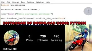 HOW TO DOWNLOAD INSTAGRAM DP USING PYTHON 