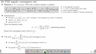 Bari 11a Ergodic convergence of projected gradient descent