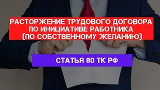 ТК РФ Статья 80. Расторжение трудового договора по инициативе работника