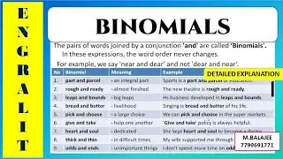 BINOMIALS | AP TET | AP DSC | ENGLISH SA | 7799691771 | BEST ONLINE COACHING | JL, DL | ENGRALIT |