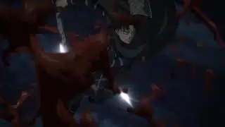 Levi takes down the beast titan again