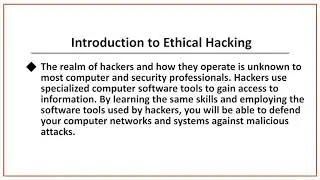 001 Introduction To Ethical Hacking