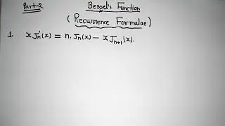 Bessel's function - Recurrence formula