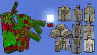Toxic Mutated Warden VS All Iron Golems / Minecraft Mob Battle