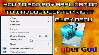 How to Add Any Application to the Windows Desktop Right Click Menu | Registry Editing